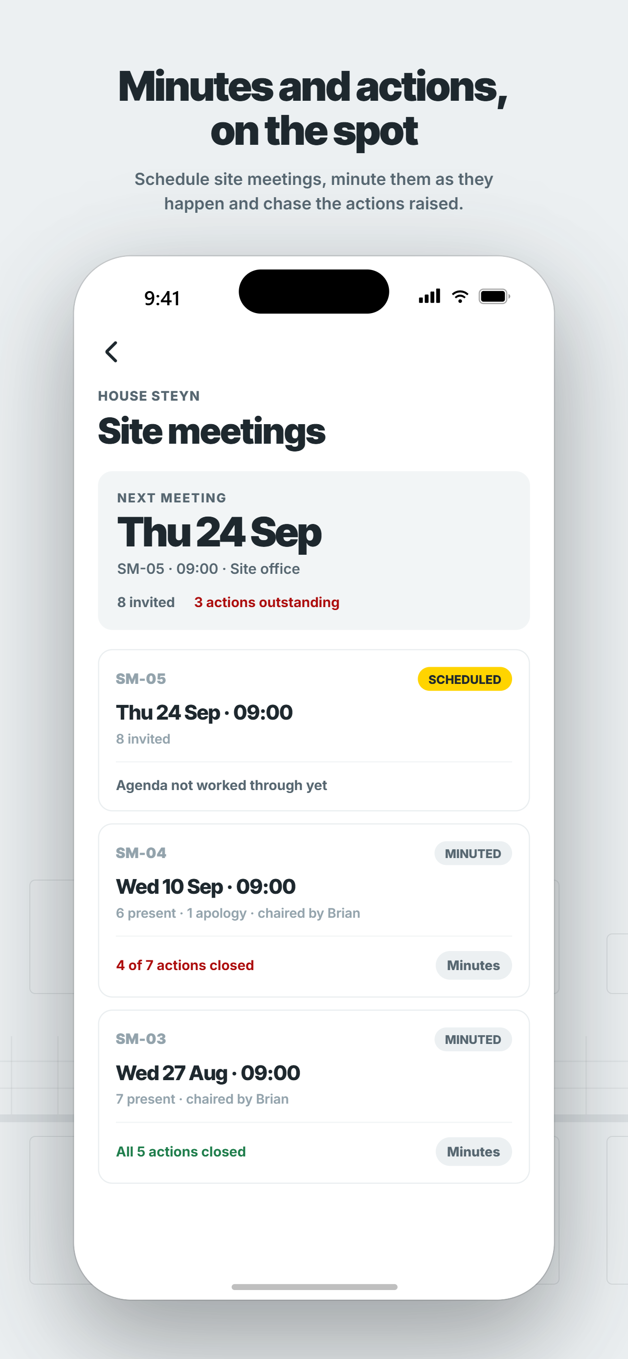 Site meetings